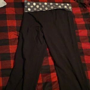 Jenni Moore leggings silver band and polka dots
